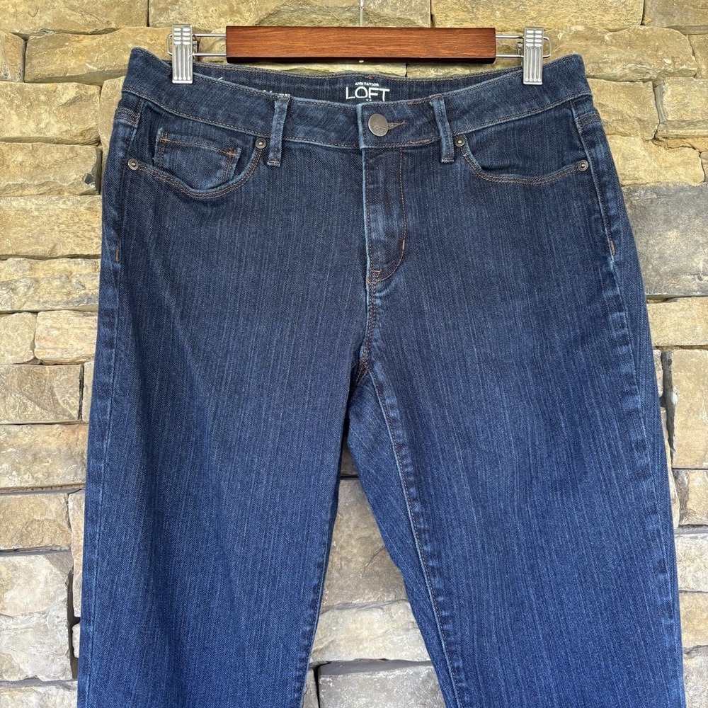 Ann Taylor LOFT Jeans Sz 6 Petite Curvy Skinny Leg Stretch Dark Wash Denim - Picture 2 of 7